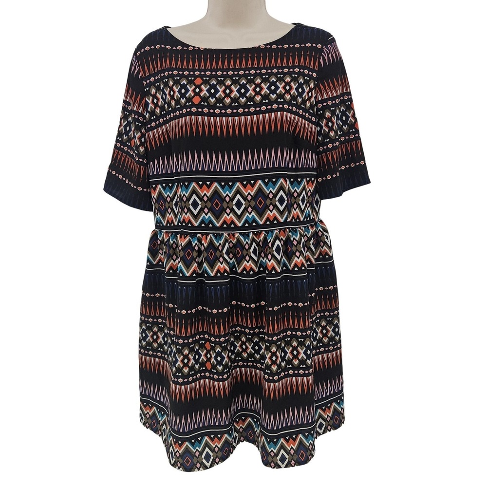 Anthropologie Maeve Dress Women M Geometric Fit Flare Boho‎ Tribal Midi